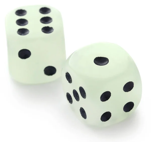 Dices Closeup White Background — Stock Photo, Image