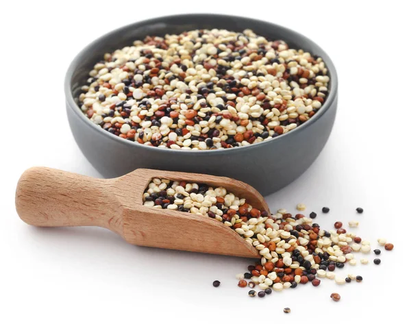 Fresh Mixed Quinoa White Background — Stock Photo, Image