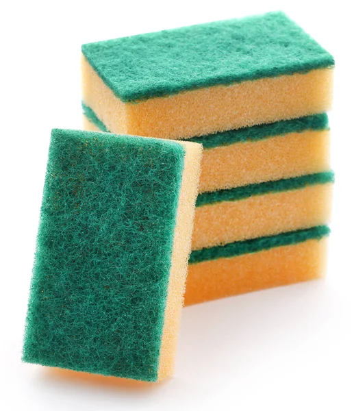 Kitchen Sponge Scotch Brite White Background — Stock Photo, Image