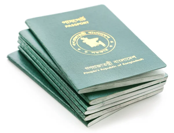 Paszporty Bangladeszu Białym Tle — Zdjęcie stockowe