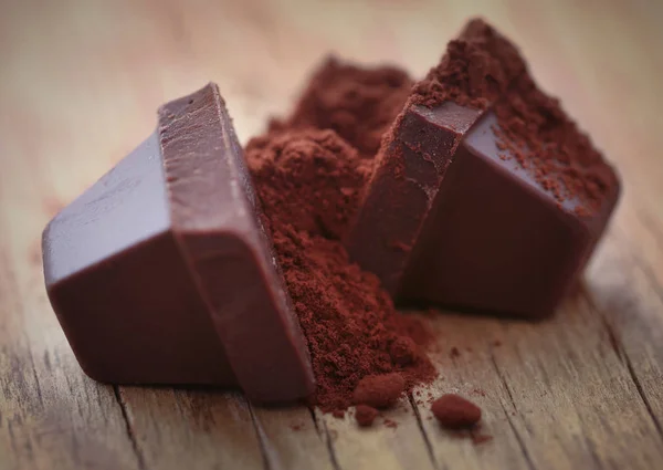 Cacao Atau Bubuk Kakao Pada Permukaan Alami — Stok Foto