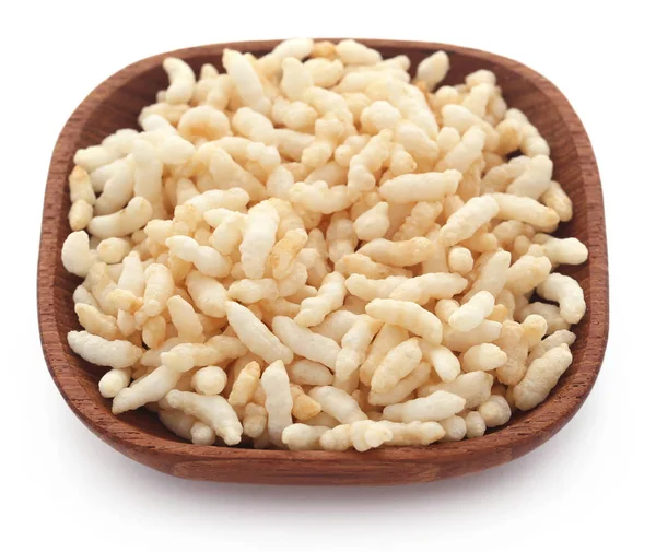 Puffed Rice Bowl White Background — Stock Photo, Image