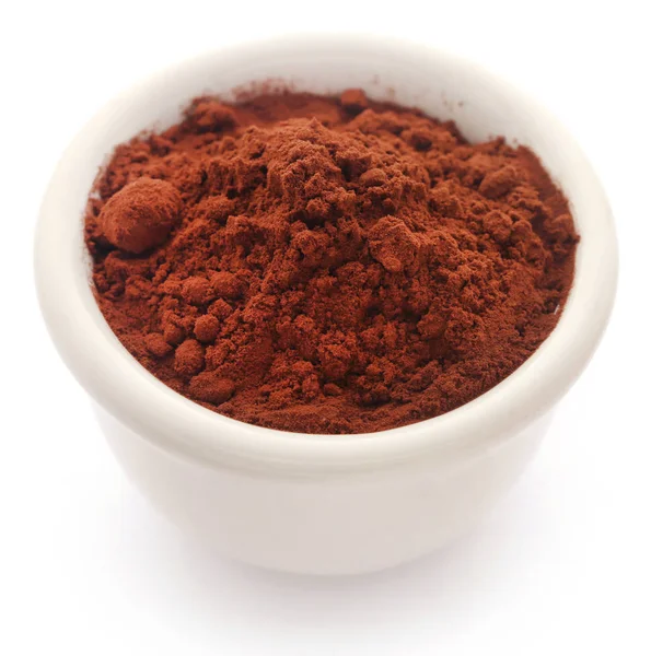 Cacao Powder Bowl White Background — Stock Photo, Image