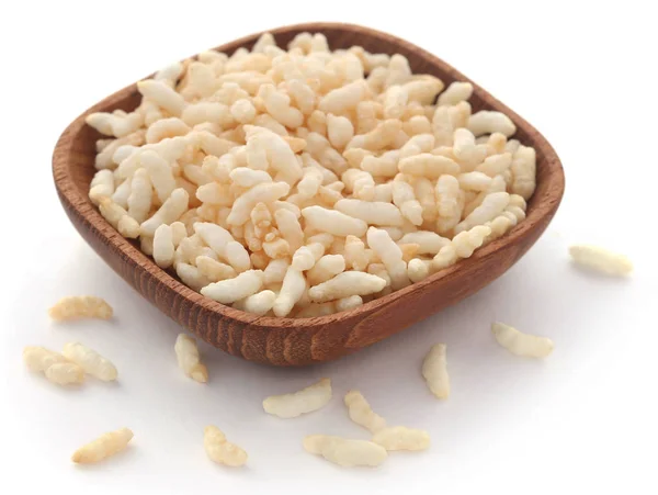 Puffed Rice Bowl White Background — Stock Photo, Image