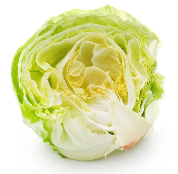 Göbek Salatayı Taze Beyaz Arka Plan Üzerine Dilimlenmiş — Stok fotoğraf