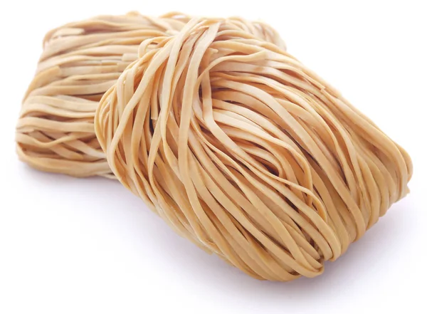 Italiaanse Pasta Gekookt Witte Achtergrond — Stockfoto