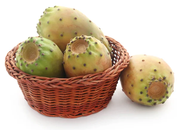 Prickly Pear Basket White Background — Stock Photo, Image