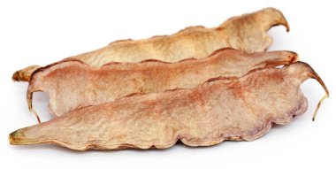 Beyaz arka plan üzerinde sümbül fasulye Kuru