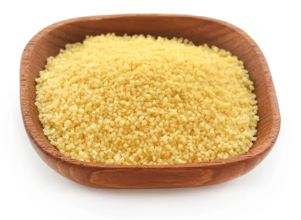 Couscous Eine Nordafrikanische Küche Vor Weißem Hintergrund — Stockfoto