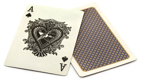 Ace of spade over white background