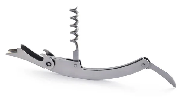 Corkscrew Isolado Sobre Fundo Branco — Fotografia de Stock