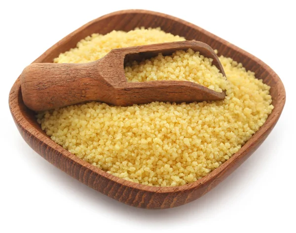 Couscous Eine Nordafrikanische Küche Vor Weißem Hintergrund — Stockfoto