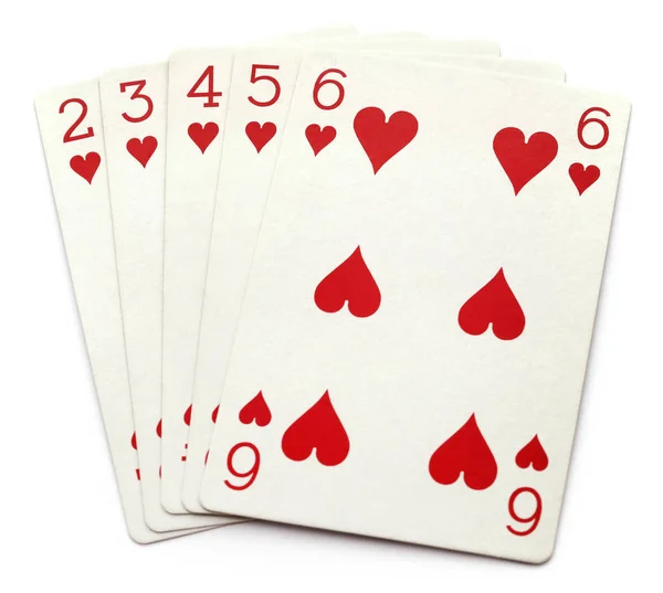 Straight flush for playing poker — Stock Photo, Image