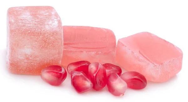 Popular Turkish delight of pomegranate flavor — Stock Photo, Image