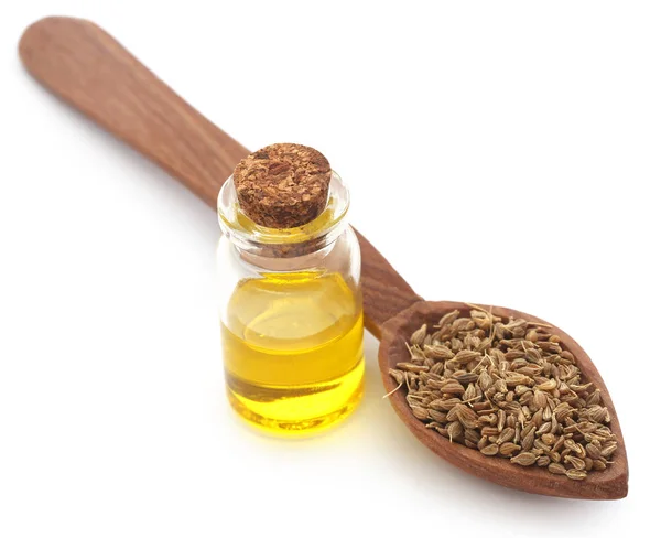 Anise seeds with essential oil in a jar — Stock Photo, Image