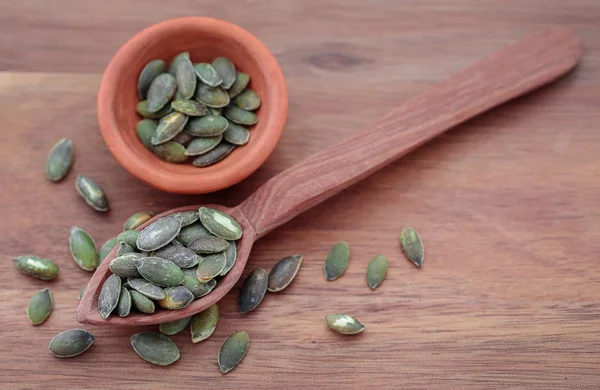 Pumpkin seeds roasted and salty — Stock Photo, Image