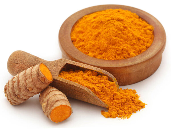 Raw turmeric with powder