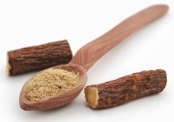 Liquorice stick and ground — Stock Photo, Image
