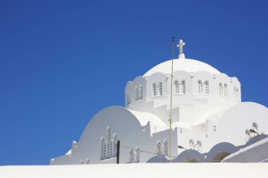 Santorini adasının panoramik manzarası