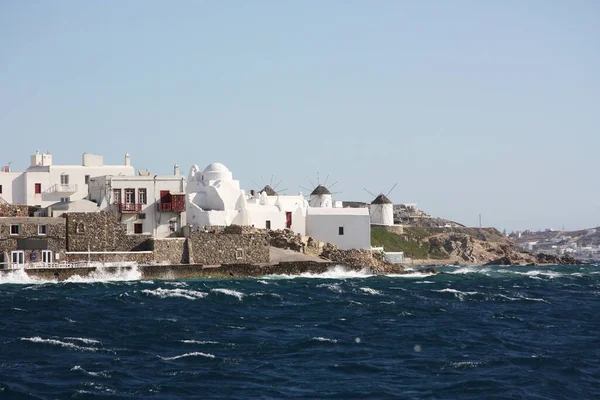 Panoramisch Uitzicht Mykonos Grieks — Stockfoto