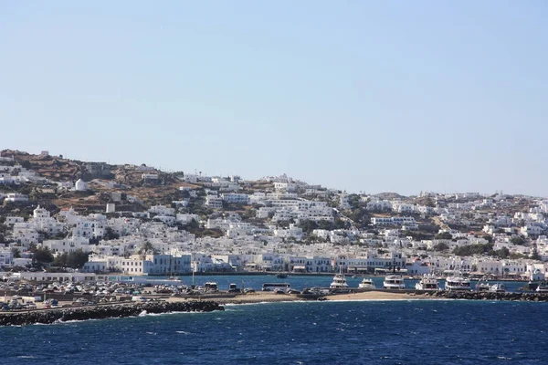 Panoramisch Uitzicht Mykonos Grieks — Stockfoto