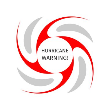 Graphic banner of hurricane warning clipart