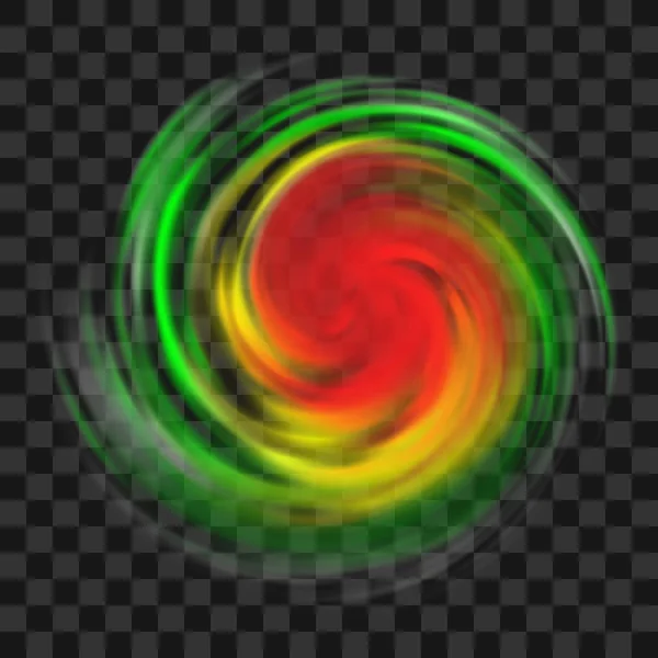 Hurrikan-Symbol mit Intensitätsanzeige auf dunklem transparentem Hintergrund — Stockvektor