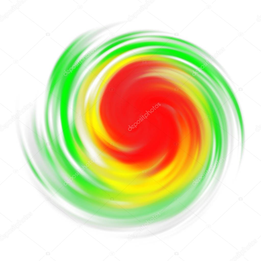 Hurricane symbol with intensity indication, tornado, typhoon, twister isolated on white. Top view. Danger cyclone vector illustration, icon, logo, web infographic. Eps10 vector.