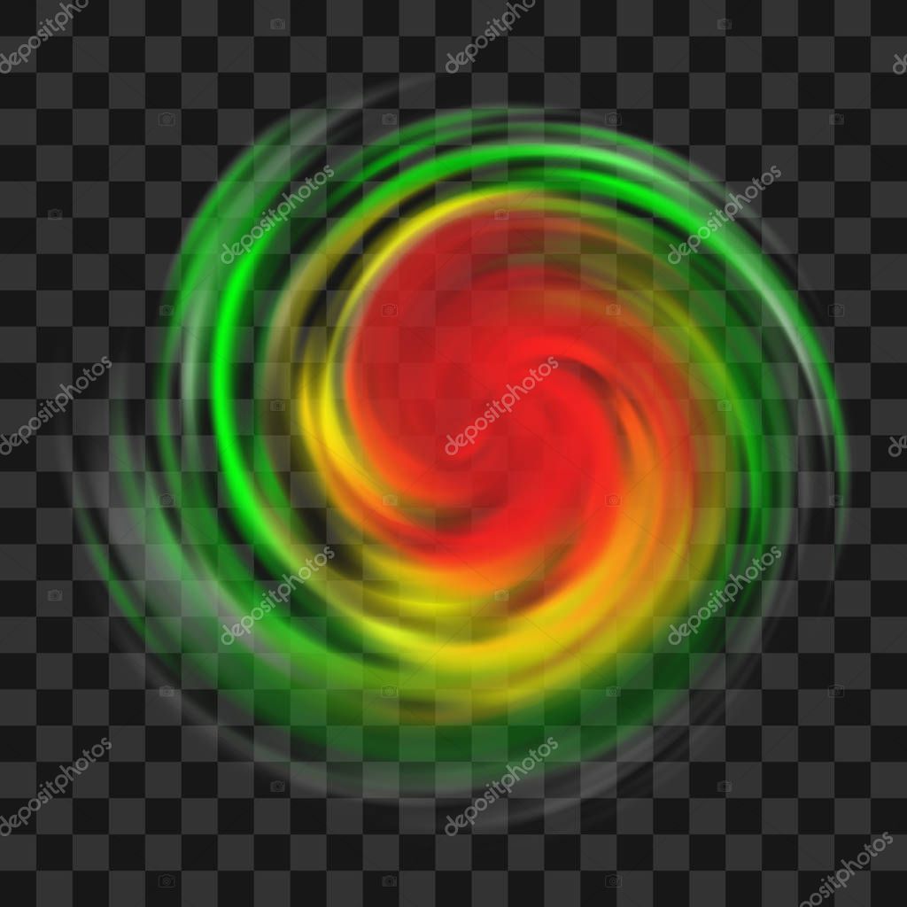 Hurricane symbol with intensity indication, tornado, typhoon, twister on dark transparent background. Top view. Danger cyclone vector illustration, icon, logo, web infographic. Eps10 vector.
