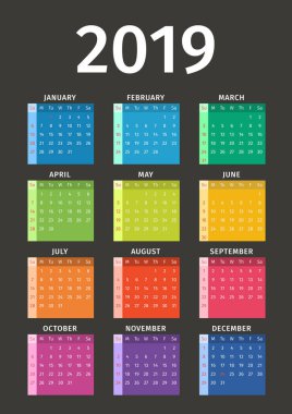 Takvim 2019. Hafta Pazar günü başlar