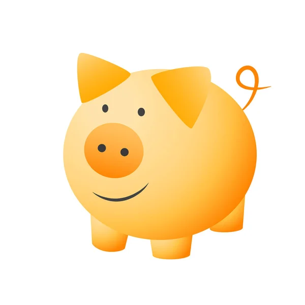 Little cheerful pig — Stock Vector