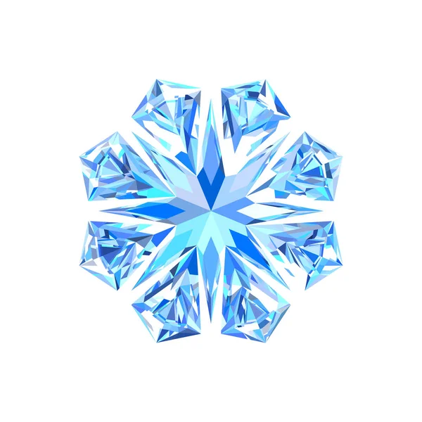 Schattig blauw ijs sneeuwvlok — Stockvector