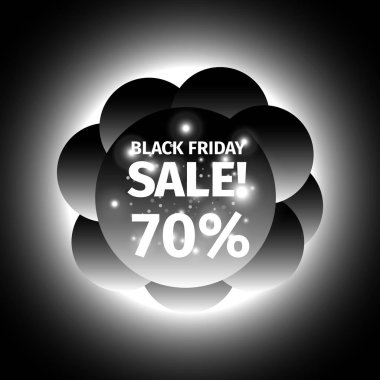 Siyah Cuma afiş siyah toplar bulutu şeklinde