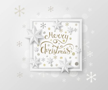 Noel tebrik kartı. Beyaz kağıt tasarımı
