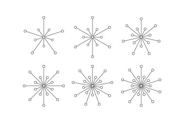 Çizgiler ve dairelerin kar taneleri kümesi