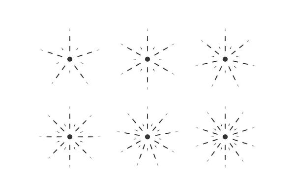 Set of snowflakes from dashed lines — Stock Vector