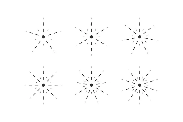 Aantal sneeuwvlokken van stippellijnen — Stockvector