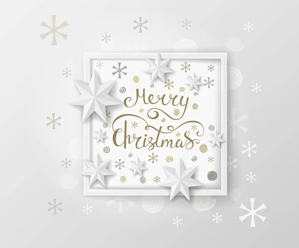 Christmas gratulationskort. Vitt papper design — Stock vektor