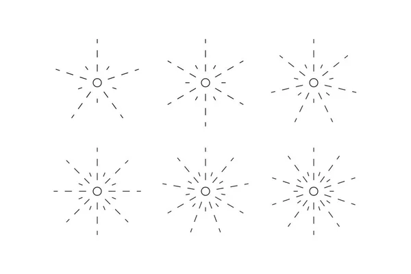 Set of snowflakes from dashed lines — Stock Vector