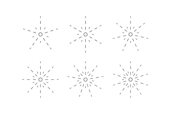 Aantal sneeuwvlokken van stippellijnen — Stockvector