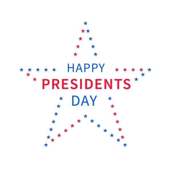 Bannière de la journée des présidents en forme d'étoile — Image vectorielle