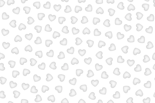 Gentle white hearts vector seamless pattern — Stock Vector