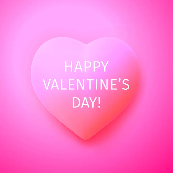 Happy Valentijnsdag Romantisch Inscriptie Een Lichte Roze Rood Hart Een — Stockvector