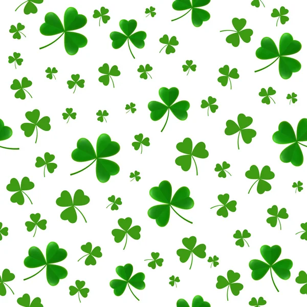 Patricks Day seamless pattern with clover leaves — Stock Vector