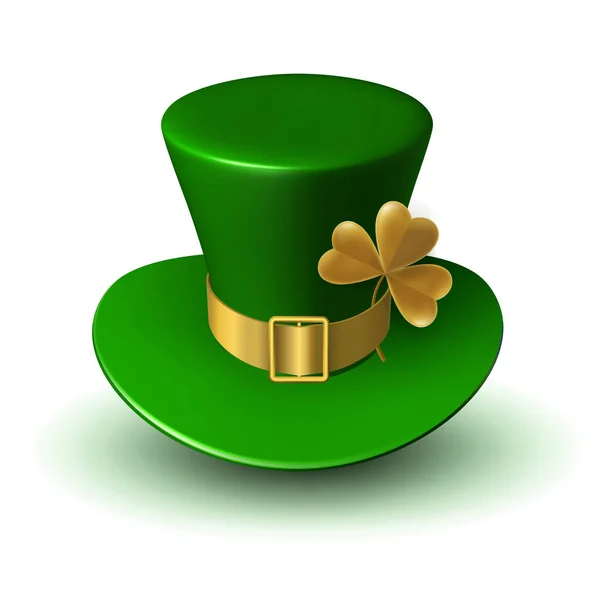 St. Patrick's Green Hat with Gold Ribbon