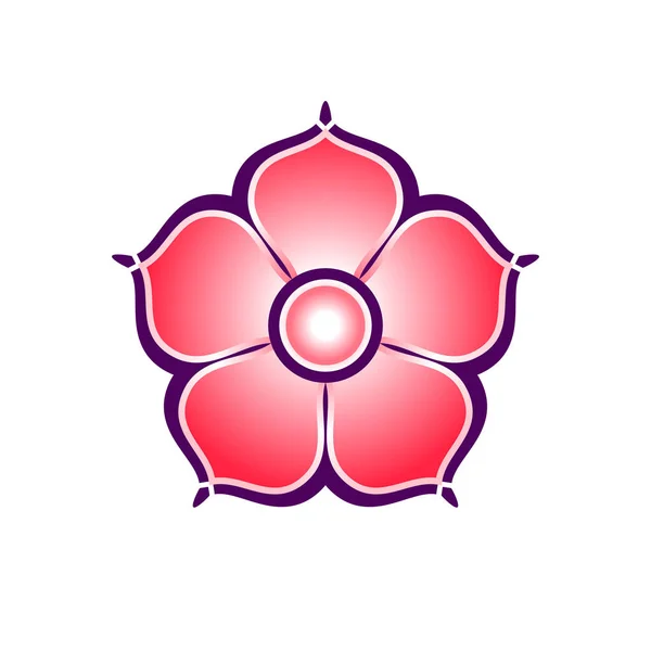 Επίπεδη πολύχρωμο εικόνα της sakura λουλούδι — Διανυσματικό Αρχείο