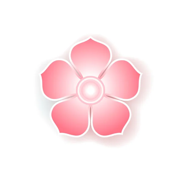 Flat colorful icon of sakura flower — Stock Vector