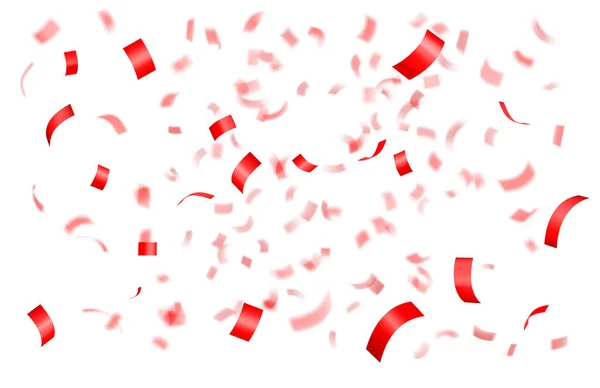 Falling shiny red confetti — Stock Vector