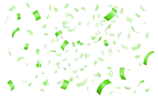 Dalende glanzend groen confetti — Stockvector