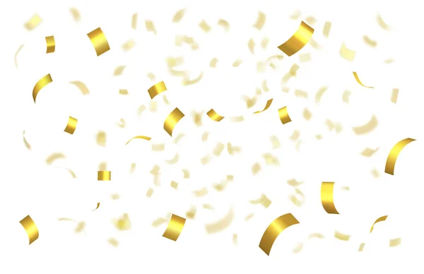 Fényes arany konfetti esik — Stock Vector